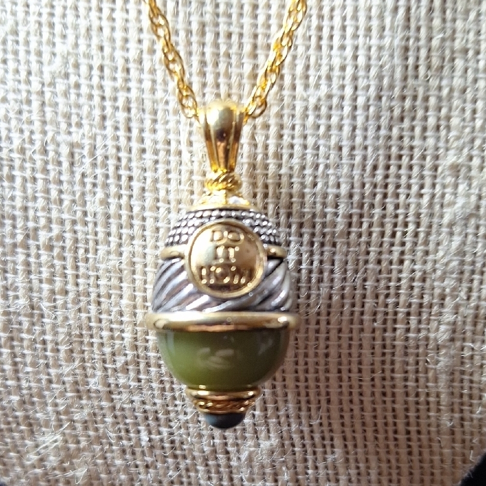 Joan Rivers "Do It Now" Faberge Egg Pendant Necklace